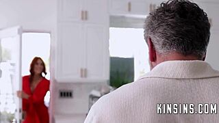 Step Parents Train Horny Step Daughter for Taboo Wedding Night Threesome