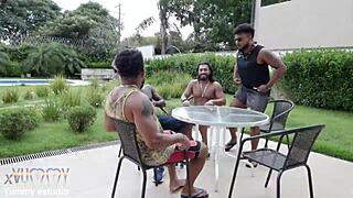 hot housewife vitoria beatriz begs maintenance guy for dap pussy fuck and pee swallow