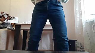 Secretary ditches typing for jeans-off office masturbation and squirting orgasm!