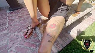 reina heart rides rome major's cock in petite milf balcony creampie