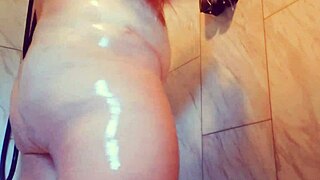 Wet Milf Big Tits Masturbation in Steamy Shower