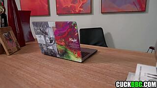 Pathetic cuck watches bbc stretch his hotwife's holes wide