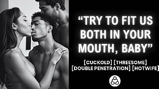 Raw Jealousy Turns To Ecstasy As Hubby Shares Wife's Double Creampie Blowjob