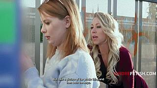 Driver Pounds Big-Tits Blonde and Redhead Passengers Post-Bus Breakdown