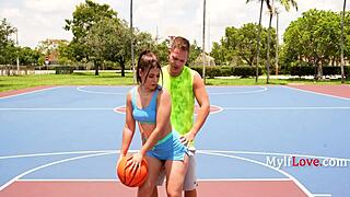 That big butt milf totally digs her trainer's moves at the gym