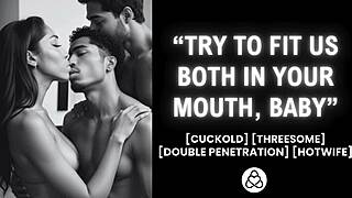 Raw Jealousy Turns To Ecstasy As Hubby Shares Wife's Double Creampie Blowjob