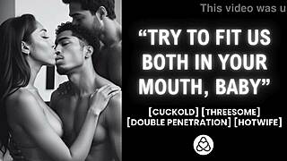 Raw Jealousy Turns To Ecstasy As Hubby Shares Wife's Double Creampie Blowjob