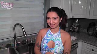 Busty Babysitter Kiana Kumani Bent Over Bed Creampied by Seth Brogan