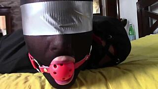 Petite brunette milf in latex stockings bound gagged moaning through rough anal orgasms