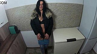 cum all over that downjacket after anal fingering her messy squirting milf pussy?