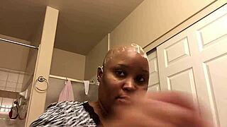 Milf shaves her head completely bald at home for boyfriend's first-time fetish request smooth and hairless