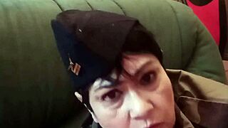 chienne marie, suck that soldier's cock deep while bound and bent over like a true maid slave