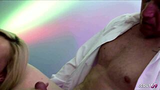 Rich blonde wife craves ffm threesome with busty maid on holiday