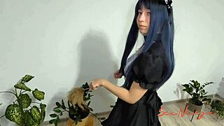 Cheating best friend wife maid roleplay sucks my dick to stay secret