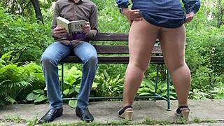 chubby street milf flashes her huge wet pantyhose ass bending over