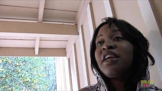 Brunette Slut Orgasms on His Huge Cock Closeup