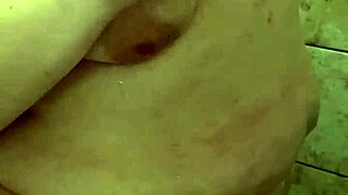 my fat bbw wife's huge natural tits soapy in homemade shower wash