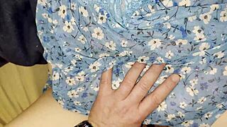 samantha's huge tits bounce in blue lingerie during fat bbw fuck