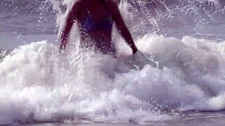 beach flashing fingering leads to black stud pounding