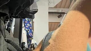 french mature flashes panties then gets fucked by stranger in fitting room