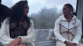 A Slut's Perfect Natural Tits Crave My Blowjob in the Cable Car Thrill!