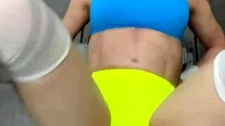 Horny gym milf nina dolci creampied doggystyle after deepthroat?