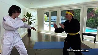 karate dude claims milf asshole anal pounding