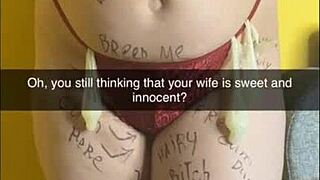 shy bbw wife becomes creampie gangbang slut—milky mari's cuckold snapchat humiliation!