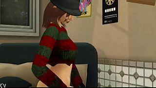 Female Freddy Krueger Nightmare on Sex Street Anal Big Tits Latina Milf Pov!