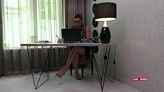 hiring secretary leads to her deepthroat and pussy ride