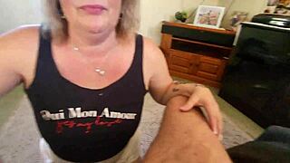 trashy milf slurps every drop from master's erupting cock outdoors