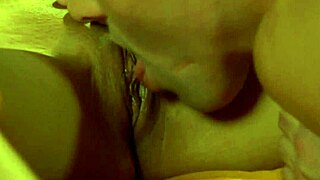 licking her exotic indian milf pussy with slow careful tongue strokes