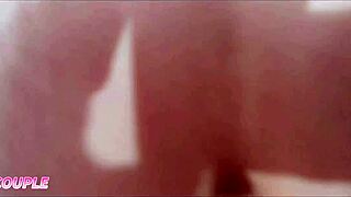 curvy wife in sexy harness gets rimjob spanking from husband