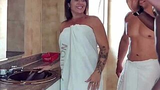 hot redhead brazilian milf's holes wrecked by two monster bbc's