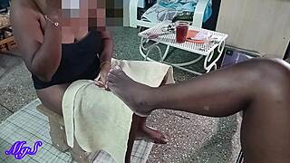 backstage ebony milfs in lingerie seduce shaved pussies