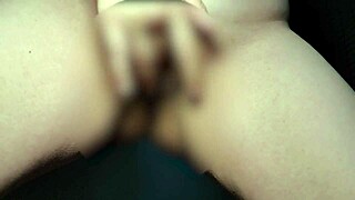 Chubby Japanese Wife Masturbates Alone on Night Balcony with Big Tits