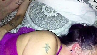 Cuckold Watches Wife's Tight Pussy Creampied Bareback in Missionary