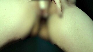 Chubby Japanese Wife Masturbates Alone on Night Balcony with Big Tits