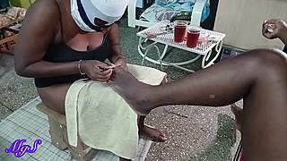 backstage ebony milfs in lingerie seduce shaved pussies