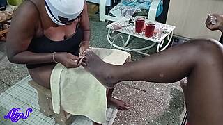 backstage ebony milfs in lingerie seduce shaved pussies