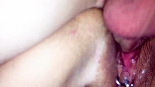 Cuckold Watches Wife's Tight Pussy Creampied Bareback in Missionary
