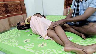 Servant seduces homeowner for wild desi sex in bathroom!