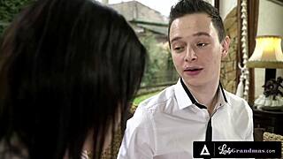 Lusty divorced stepmom kisses rides horny stepson doggystyle cumshot!