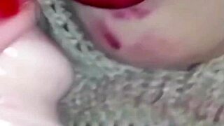i can't resist stepmom's super wet pussy in red lipstick