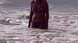 Beach return hard cocks excite me big pussy lips clit flash masturbate orgasm