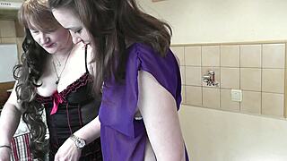 homemade threesome milf teen kiss kitchen old neighbor joins