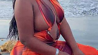 stepmom milf loves fucking on cartagena beach big tits ass colombian horny