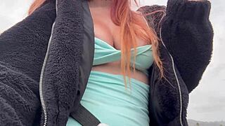 artemisia love hikes beach flashing big tits up close