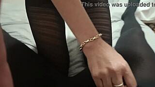 Pantyhose Fetish Milf Sucks Cock in Nylon Till Explosive Cum