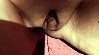 Mature Muscle Wife Spreads Gaping Shaved Pussy Lips Close-Up